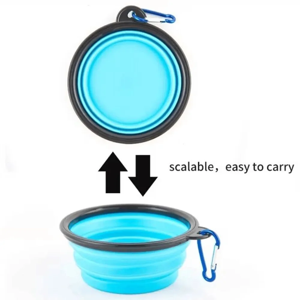 Collapsible Pet Travel Food or Water Bowl with Buckle